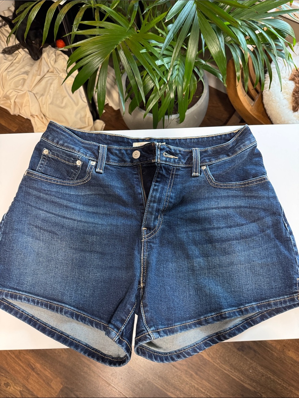 Levi's A-Line Dark Blue High-Rise Denim Shorts Size 30